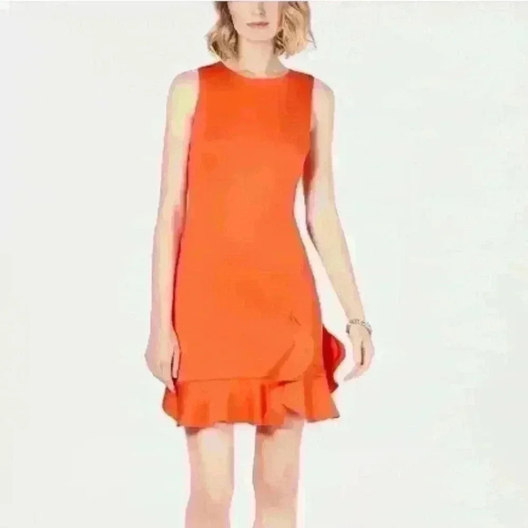 NWT VINCE CAMUTO Ruffle-Hem Shift Dress Size 10 - Picture 1 of 10